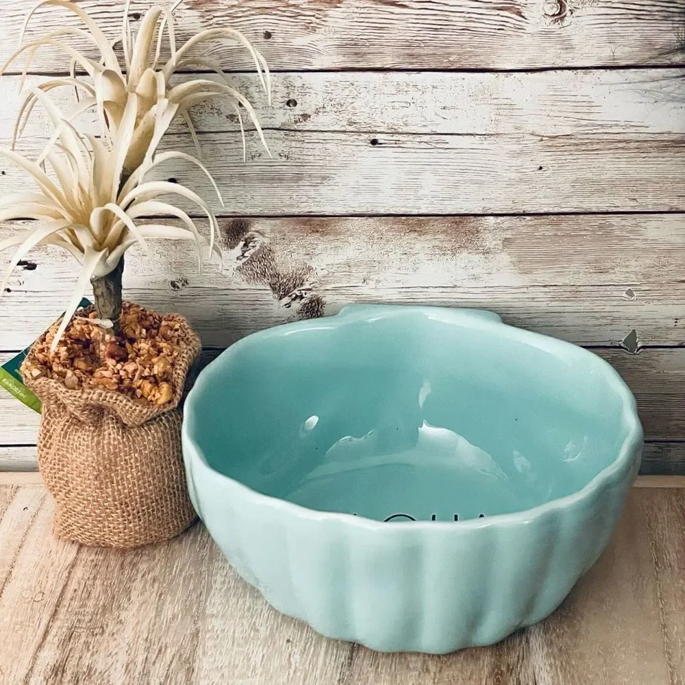 NWT Gorgeous Rae Dunn ALOHA shell shape blue Ceramic plate/tray/ Dish Bowl